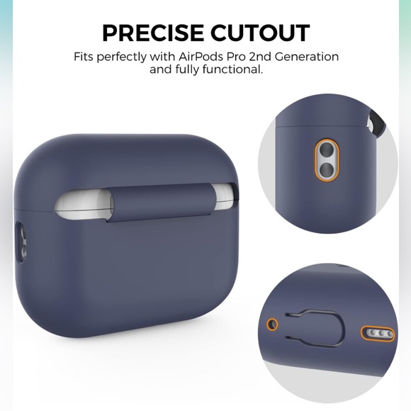 Silicone Protective Case for AirPods Pro 2 with hand strap , AHASTYLE - Picture 11 of 13